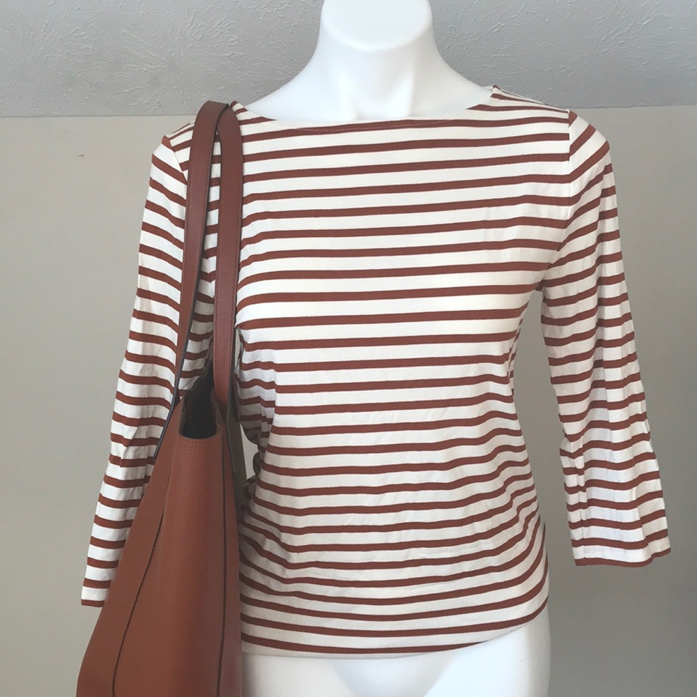 3/4 sleeve stripe tee